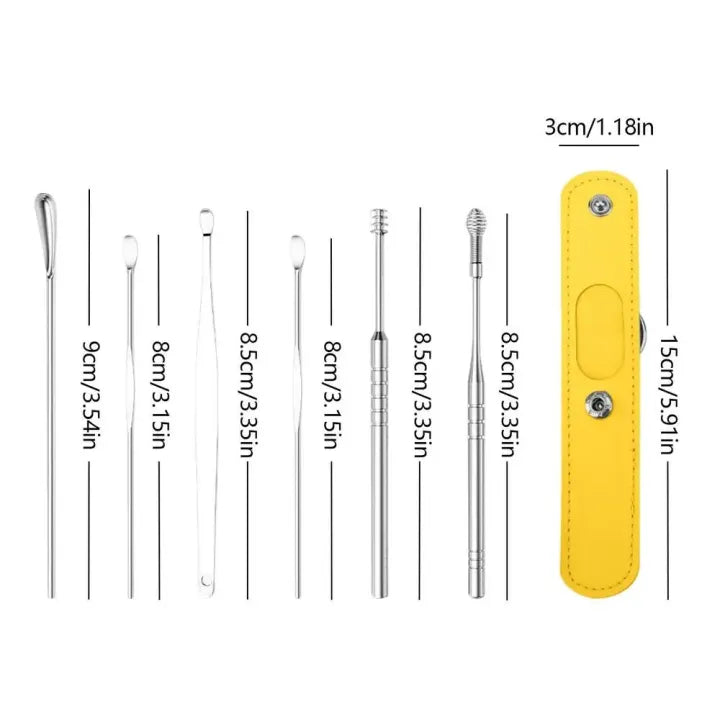 Ear Wax Cleaning Kit, 6 Pcs Ear Pick Tools, Wax Removal